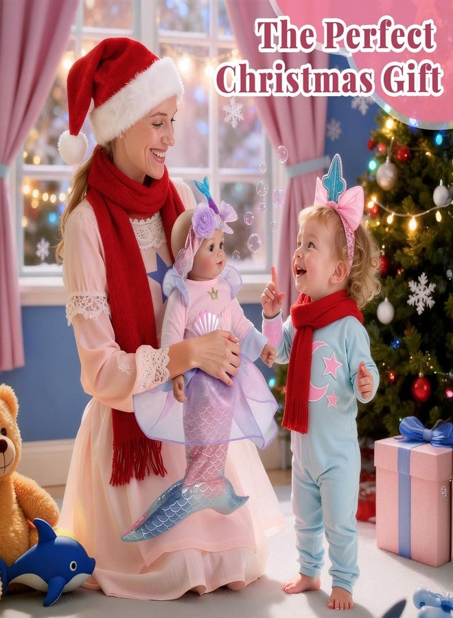 BABESIDE دمية حورية البحر من بيبي سايد، دمية طفلة واقعية ناعمة بطول 15 بوصة مع ذيل حورية بحر لامع وإكسسوارات، ألعاب حورية بحر لطيفة للفتيات من سن 3 إلى 10 سنوات، هدية مثالية لأعياد الميلاد والكريسماس. - Image 5